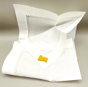 Vintage Hoefgen Handkerchief RN 22511 White Floral Handmade - Picture 1 of 5