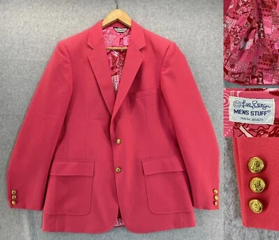 Винтажный Lilly Pulitzer мужские вещи Blazer розовый размер 41 Sport пальто куртка Prep - Изображение 1 из 4
