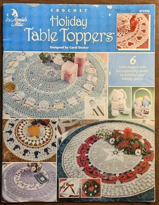 Annie's Attic Crochet Holiday 6 Table Toppers Doilies Pattern Book #873352 Craft - Image 1 of 4