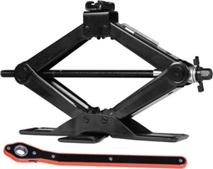 Torin AST10202SB Wide Base Cross Car Scissor Jack: Steel 1.5 Ton, Black - Picture 1 of 7