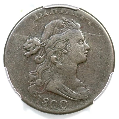 1800 S-212 R-3 PCGS VF 20 Draped Bust Large Cent Coin 1c - Image 1 of 3