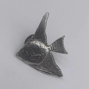 Vintage Silver Tone Fish Lapel Hat Pin - Picture 1 of 4