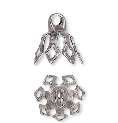 Бусина крышка, 100 Gunmetal покрытием латуни 7 x 5,5 мм бусина крышки 7 зубцов колокол крышки - Изображение 1 из 2