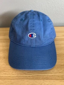 Champion Logo Hat Adult Adjustable Strap Back Blue - Picture 1 of 6