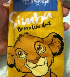 Simba Socken König der Löwen *Brave Like Dad* gelb Knöchel - Damen Mädchen Unisex - Bild 1 von 5