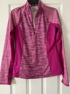TEK GEAR Size Medium Pink Women Athletic Long Sleeve Fleece Zip Up - Picture 1 of 9