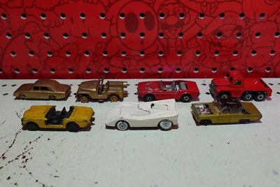 VTG LESNEY MATCHBOX 60s LOT OF 7 JUNKYARD PARTS OR REPAIR Jeep Ford Opel Dodge - Image 1 of 4