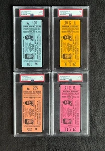 1965 Muhammad Ali vs Sonny Liston Full Ticket Lot All 4 Variations PSA 6 7 8 - Picture 1 of 12