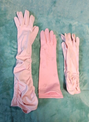 3 pares de guantes de noche rosa vintage Foto 1 de 4