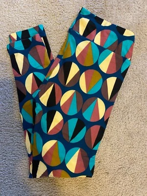Nuevos Leggings LuLaRoe OS Talla 2 - 10 en Azul Círculo Geométrico Talla Única #133 Foto 1 de 2