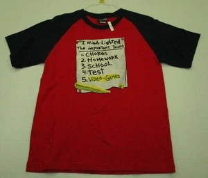 new HYBRID #T7889 Youth Boy Size L 100% Cotton School Short Sleeve Red Shirt - Picture 1 of 6