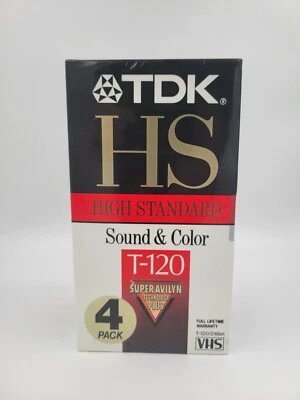  TDK T-120 4 Pack VHS Blank Videotapes NEW! Factory Sealed! Foto 1 de 4