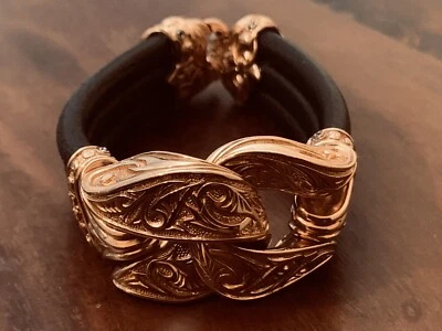 Scott Kay Sterling & Rose Gold Vermeil Equestrian Bracelet UNKAGED Masterpiece - Image 1 of 4