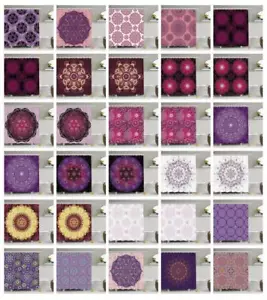 Purple Mandala Pattern Shower Curtain Fabric Decor Set with Hooks 4 Sizes - Picture 1 of 20