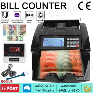 Bill Counter Money Cash Counter Machine Notes Counting Machine Automatic AU Plug - Picture 1 of 12