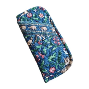 Vera Bradley Animal Kingdom Double Eyeglass Case Quilted Cotton Giraffe Elephant - Picture 1 of 8