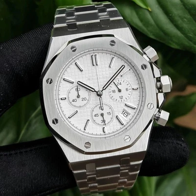 Chrono Silver Tapisserie Dial | Sapphire | 316L Steel | Quartz - Image 1 of 3