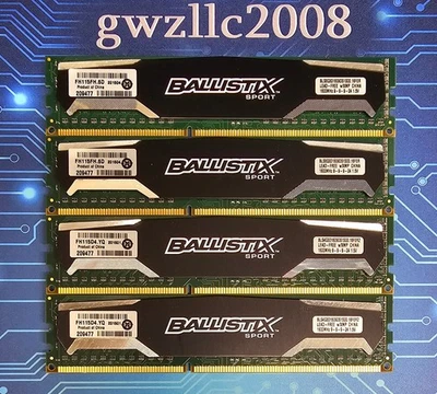 32GB (4x8GB) PC3L-12800u DDR3-1600MHz 2Rx8 Non-ECC Crucial BLS8G3D1609DS1S00.16F - Image 1 of 2