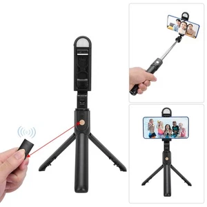 ｀K10-S Black BT Remote Fill Light Tripod Selfie Stick Horizontal Vertical L - Photo 1 sur 12