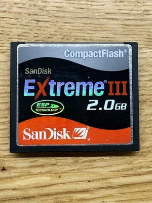 SanDisk Extreme III 2GB CF Compact Flash Camera Memory Card Tested Working - Image 1 of 2