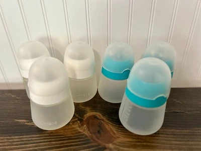 6ct Nanobebe Flexible Silicone 9oz Baby Bottles White And Teal - Image 1 of 3