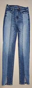 American Eagle Super Stretch Highest Rise Jegging Crop Jeans Size 2 Long Blue - Picture 1 of 7