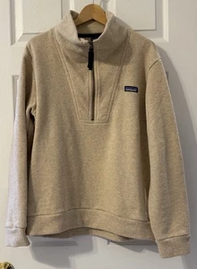 Patagonia Woolie Fleece Pullover Mens L Oatmeal 1/2 Zip Wool Blend Outdoor *MINT - Picture 1 of 10