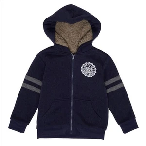 Epic Threads Cozy Navy Blue Sherpa Fleece Full Zip Sweatshirt/Hoodie Size 7 - Picture 1 of 4