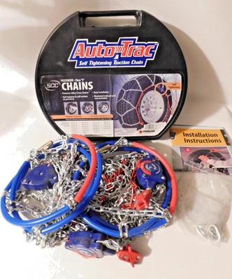 0155510 AutoTrac Self-Tightening Tire Chains, 1 Pair - Never Used - Image 1 of 4