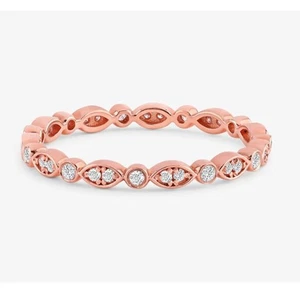 Fascia Diamond Eternity rotonda 0,22 carati creata in laboratorio oro rosa... - Imagen 1 de 6