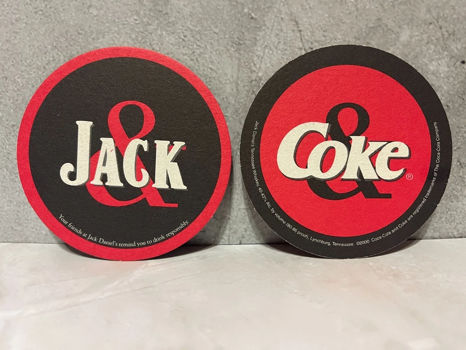 "JACK & COKE" Coca Cola and Jack Daniel's set of 10 Coasters NOS circa 2000 - Image 1 of 1