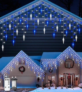 Eiszapfen Außen Weihnachtsbeleuchtung, 10M/33FT 270 LED Eiszapfen Lichter mit 45 Eiszapfen... - Bild 1 von 7