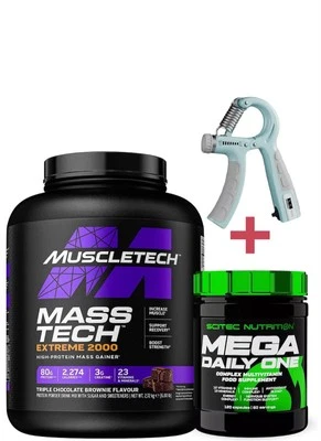 Muscletech Mass Tech Extreme 2000 - 2,7 kg- Gainer +Mega Daily One 120 Kap+Bonus