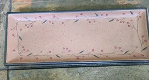 Bandeja de madera decorativa primitiva Hearthside *BAYAS ROJAS ~ blanca Donna - Imagen 1 de 3