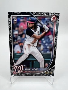 2025 Bowman Rookie James Wood Black Pattern /10 #29 Nationals SSP RC - Picture 1 of 2