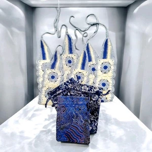 Handmade Crocheted Headband + Embroidered Satin Bag; Cute Gift for Girl! ๐๐โค๏ธ - Picture 1 of 4