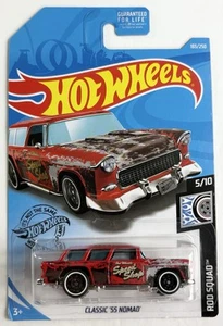 2018 Hot Wheels Rod Squad 5/10 Red Speed Shop Classic ‘55 Nomad #183 1:64 Scale - Picture 1 of 9