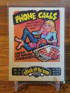 1976 Fleer Stick-It-To 'Em Beleidigung Aufkleber/Karten Telefonanrufe #25 - Bild 1 von 2