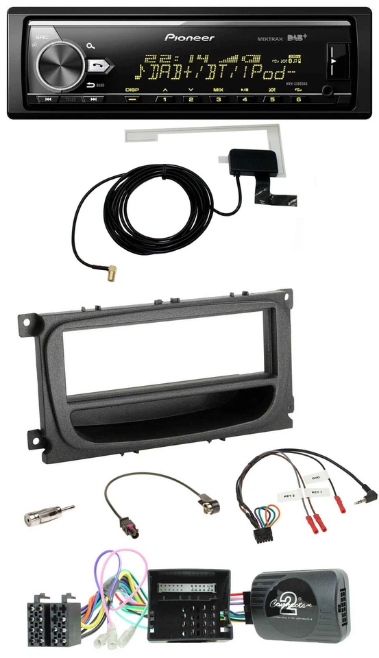 Pioneer Bluetooth DAB USB Lenkrad Autoradio für Ford C-Max Focus Can 07-10 Galax - Bild 1 von 4