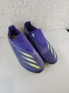 adidas X GHOSTED.3 LACELESS FG - Purple/Green Sz 6 - Picture 1 of 8