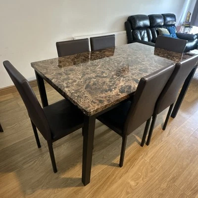Dinning Table With 6 Chairs 90 X 60 Cm - Image 1 of 4