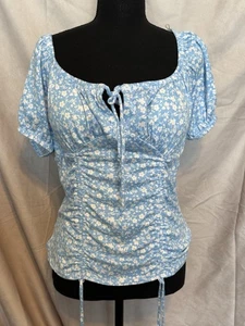 Camisa ajustada con corbatas azul bebé para mujer talla XL NUEVA CON ETIQUETAS - Imagen 1 de 5