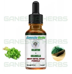 HEAVY METAL DETOX FORMULA - CILANTRO + CHLORELLA LIQUID TINCTURE 2 OZ. CHELATION - Picture 1 of 2