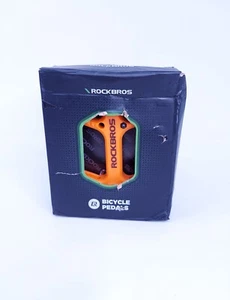 ROCKBROS MTB Road Bike Nylon Pedals Lightweight Widen 9/16" DU Bearing Orange - Picture 1 of 4