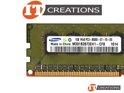 LOT OF 4 SAMSUNG 1GB PC3-8500E DDR3-1066 UNBUFFERED ECC MEMORY M391B2873EH1-CF8 - Image 1 of 2