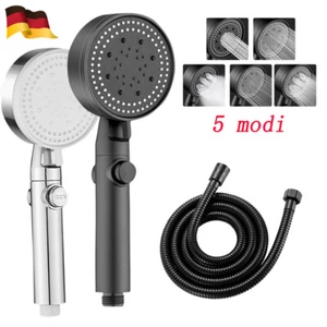 5Modi Duschkopf Hochdruck Handbrause Duschbrause Wassersparend mit 1.5m Schlauch - Bild 1 von 13