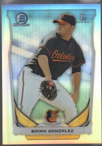 BRIAN GONZALEZ   2014 BOWMAN CHROME DRAFT PROSPECTS REFRACTOR CARD #CDP85