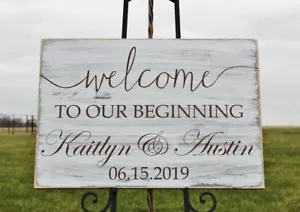 Wooden Wedding Welcome Signs - Customized For Your Special Day - Picture 1 of 1