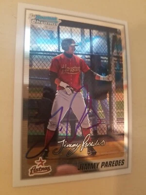 Jimmy Paredes Signed Autographed Rookie RC 1st Bowman Chrome Astros Royal Oriole - Image 1 of 2