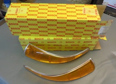 Juego de lentes de señal de giro NOS 1969-73 Porsche 911 912 Bosch con moldura plateada Foto 1 de 4